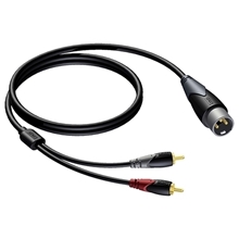 Procab CLA703 - Аудиокабель XLR 3-pin (вилка) – 2хRCA (вилка)