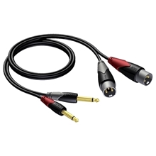 Procab CLA708 - Аудиокабель 2хXLR 3-pin (вилка) – 2хJack 6,3 мм моно (вилка)